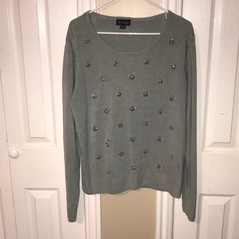 Grey-blue knit sweater. Size XL but fits like a L